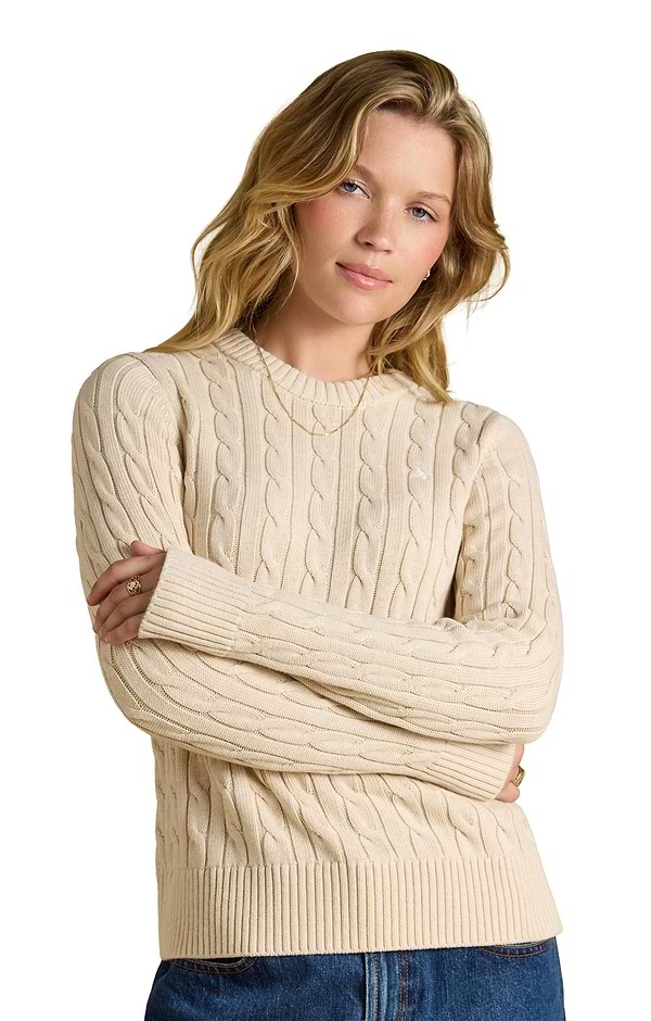 Ladies Joules Classic Cable Crew