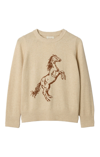 Ladies Joules Horse Intarsia Cotton Blend Jumper