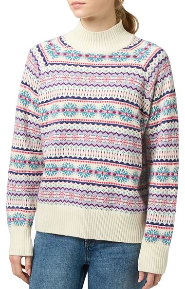 Ladies Joules Fairisle Turtle Neck Jumper