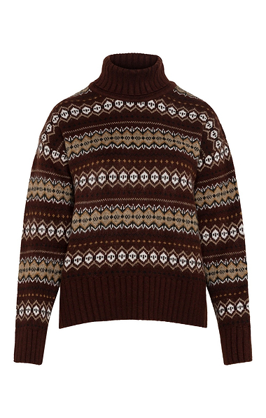 Ladies Fairisle Roll Neck Jumper