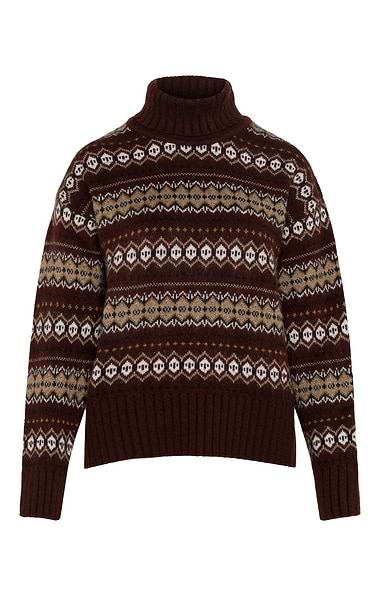Ladies Fairisle Roll Neck Jumper