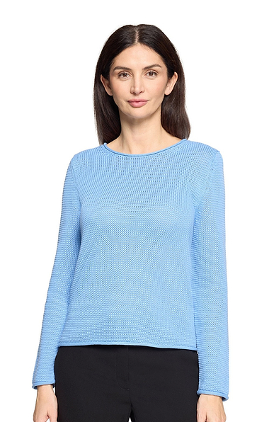 Ladies Betty & Co Roll Edge Cotton Knit Jumper