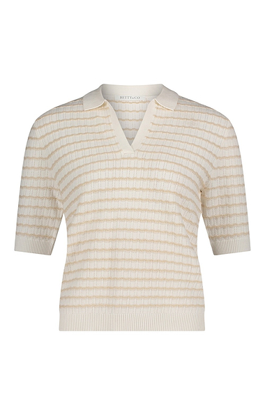 Ladies Betty & Co Scallop Detail Knit Polo Shirt