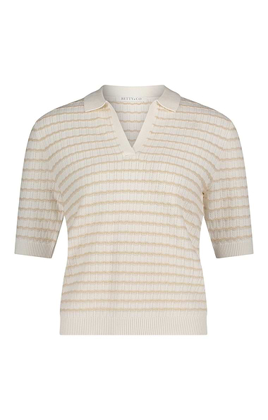 Ladies Betty & Co Scallop Detail Knit Polo Shirt