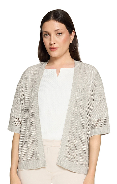 Ladies Betty & Co Lurex Knit Edge To Edge Cardigan