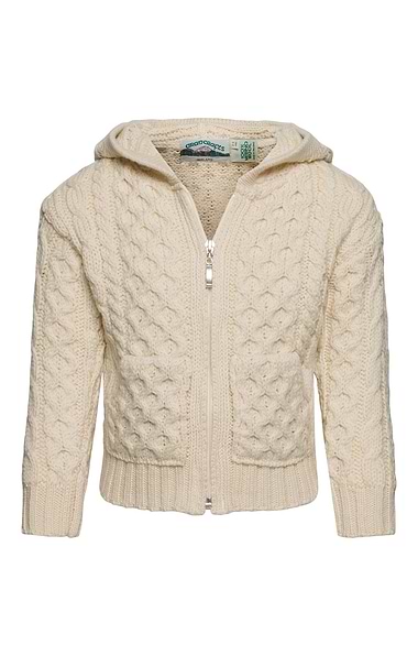Children’s Hooded Aran Knit Jacket
