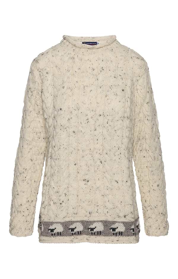 Ladies Sheep Border Crew Neck Jumper