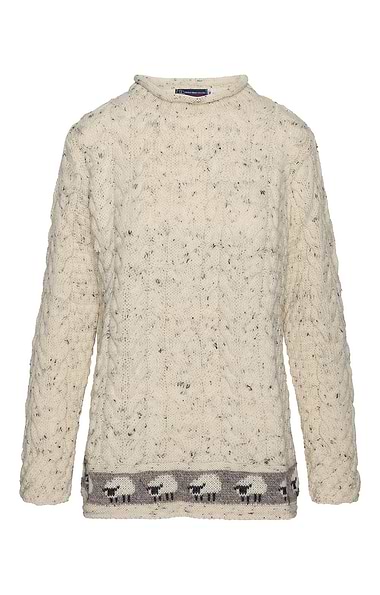 Ladies Sheep Border Crew Neck Jumper