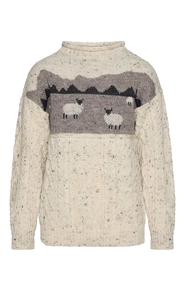 Unisex Sheep Scene Crew Neck Jumper