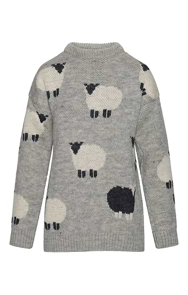 Ladies Black Sheep Crew Neck Jumper