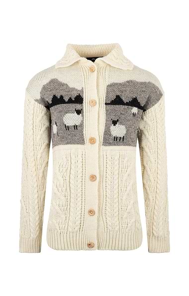 Ladies Black Sheep Wool Cardigan