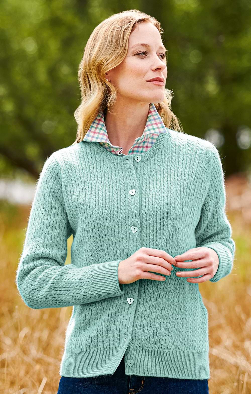Ladies Lamora Cable Cardigan House of Bruar - Main Image