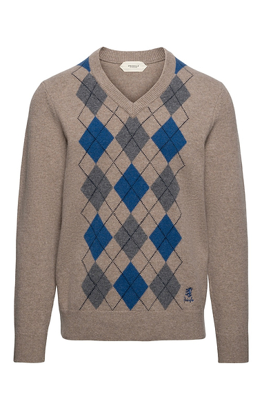 Men's Lambswool Argyle V-Neck Jumper