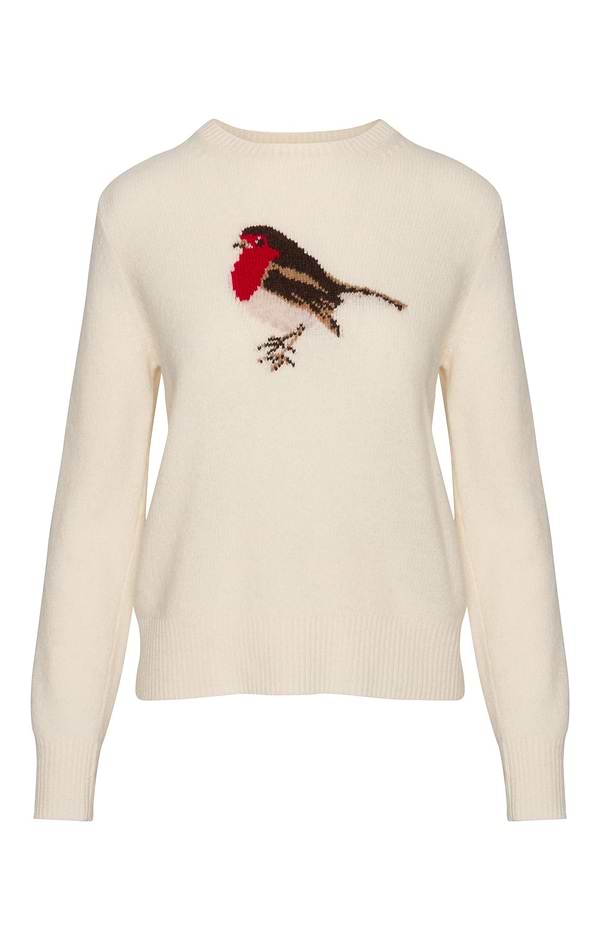 Ladies Lambswool Graphic Crew Neck Jumper