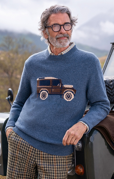 Men's Lambswool Graphic Crew Neck
