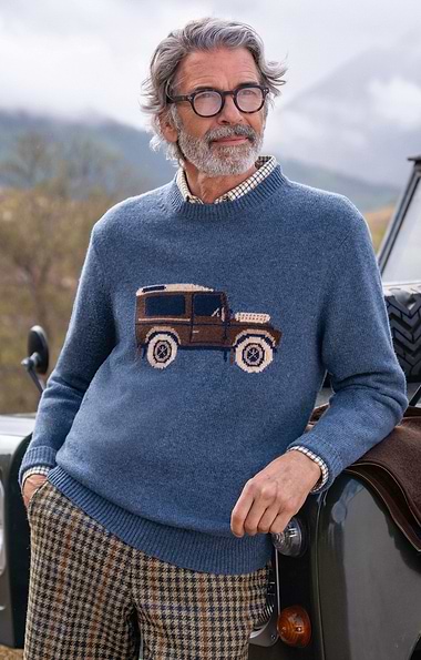 Men's Lambswool Graphic Crew Neck