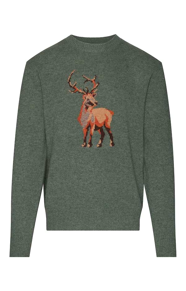 Men's Lambswool Graphic Crew Neck