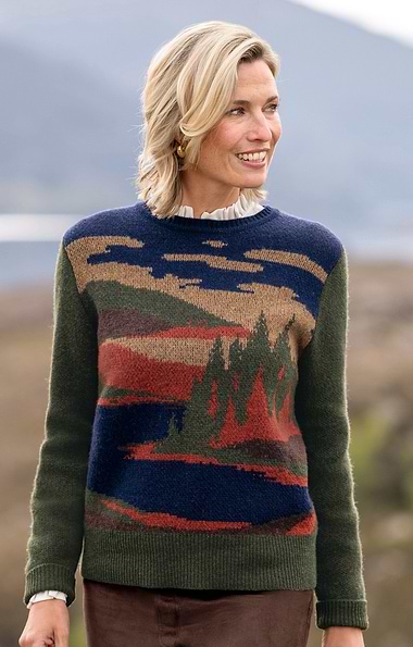 Ladies Highland Autumn Lambswool Crew