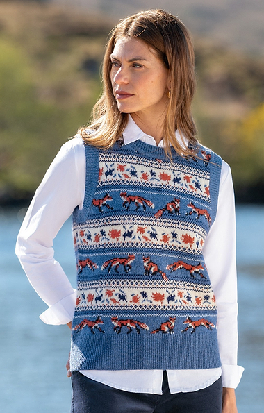 Ladies Lambswool Foxy Fairisle Slipover