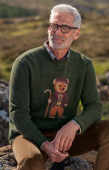 Men's Bruar Bear Lambswool Crew Neck Jumper