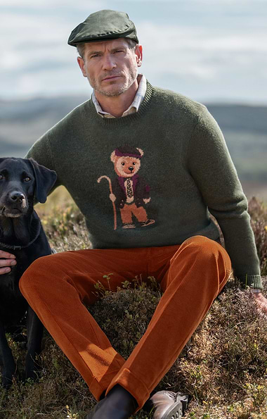 Men's Bruar Bear Lambswool Crew Neck Jumper