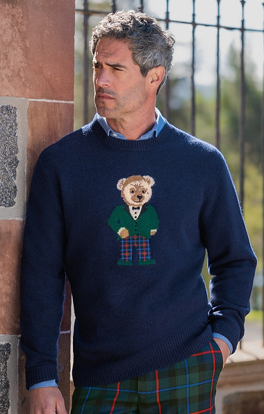 Men's Bruar Bear Lambswool Crew Neck Jumper