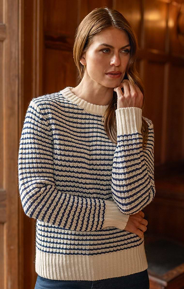 Ladies House of Bruar Lambswool Fisherman Crew