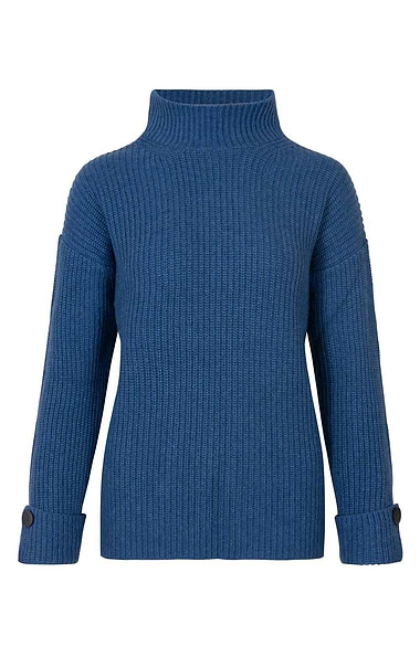 Ladies Cashmere & Silk Chunky Rib Sweater