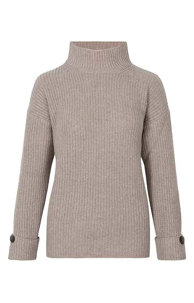 Ladies Cashmere & Silk Chunky Rib Sweater