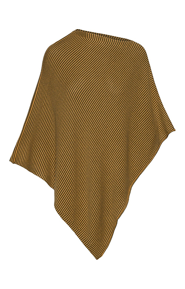 Ladies Cashmere Silk Blend Fine Stripe Poncho
