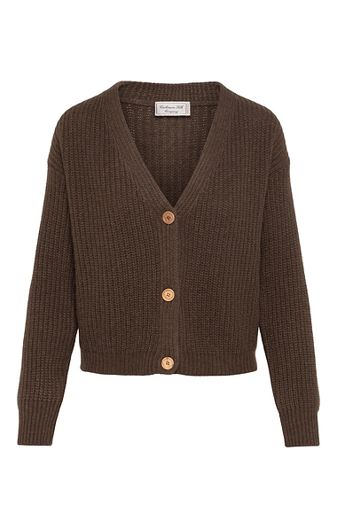 Ladies Cashmere Silk Ribbed Cardigan