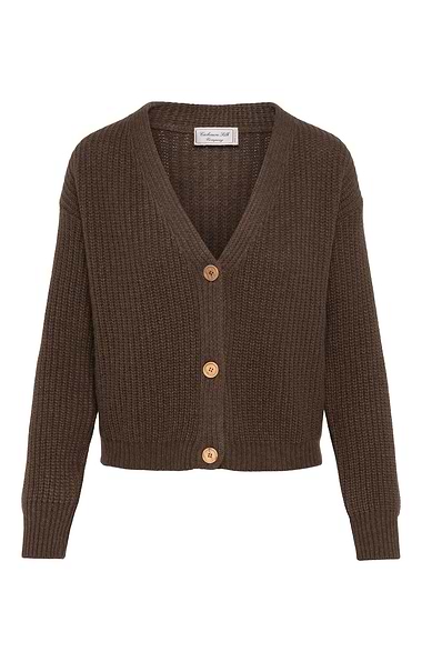 Ladies Cashmere Silk Ribbed Cardigan