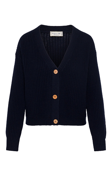 Ladies Cashmere Silk Ribbed Cardigan