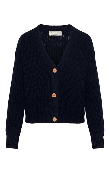 Ladies Cashmere Silk Ribbed Cardigan
