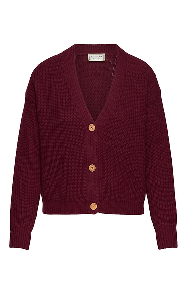 Ladies Cashmere Silk Ribbed Cardigan