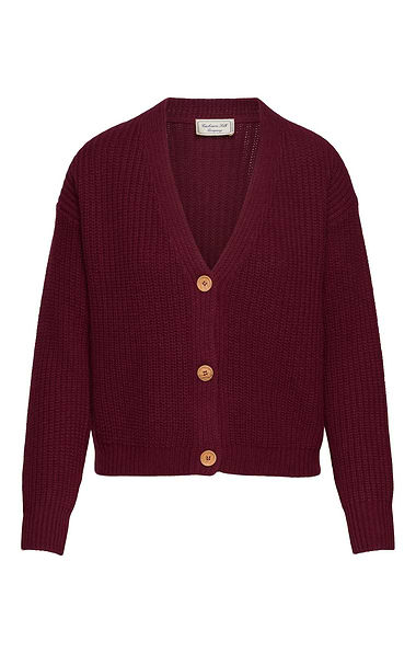 Ladies Cashmere Silk Ribbed Cardigan