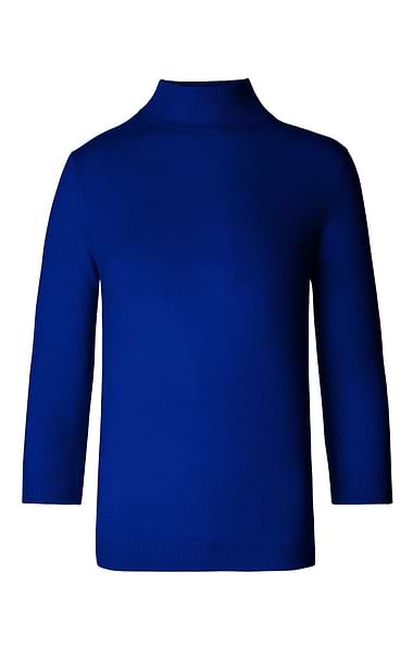 Ladies Cashmere Cropped Sleeve Turtle Neck Sweater