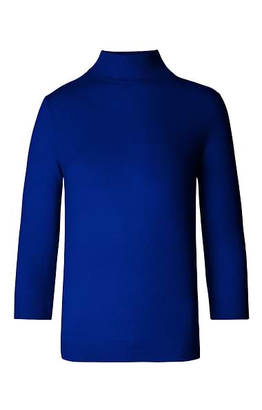 Ladies Cashmere Cropped Sleeve Turtle Neck Sweater