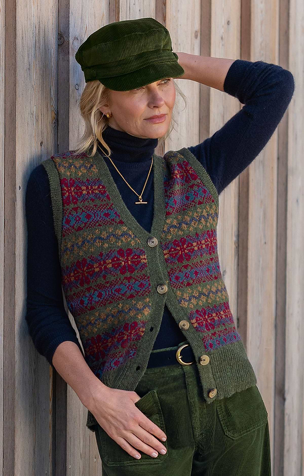 Ladies Shetland Fairisle Waistcoat