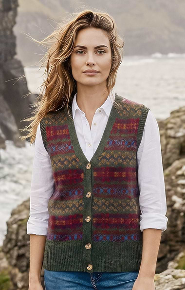 Ladies Shetland Fairisle Waistcoat