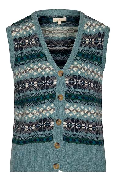 Ladies Shetland Fairisle Waistcoat