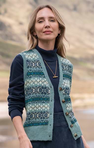 Ladies Shetland Fairisle Waistcoat