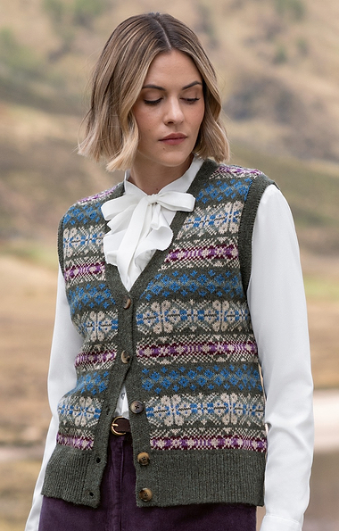 Ladies Shetland Fairisle Waistcoat