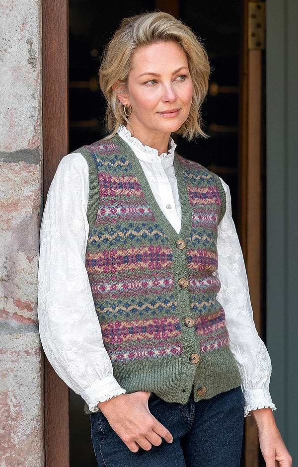 Ladies Shetland Fairisle Waistcoat