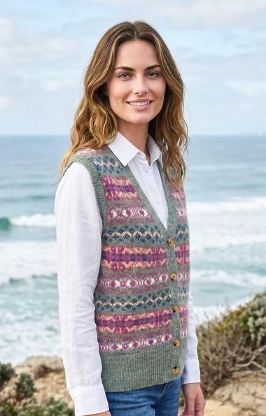 Ladies Shetland Fairisle Waistcoat