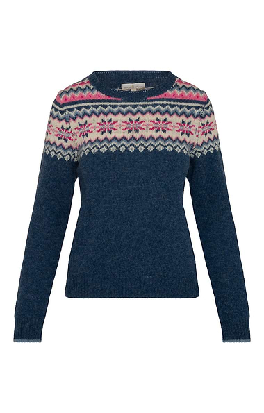 Ladies Fairisle Yoke Shetland Crew