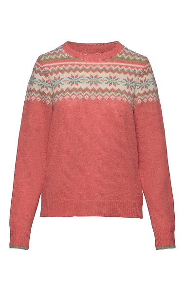 Ladies Fairisle Yoke Shetland Crew