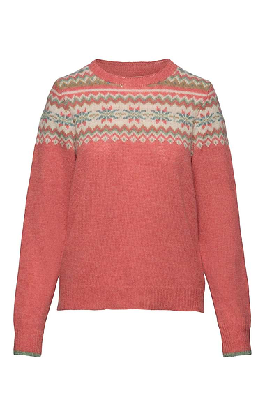 Ladies Fairisle Yoke Shetland Crew
