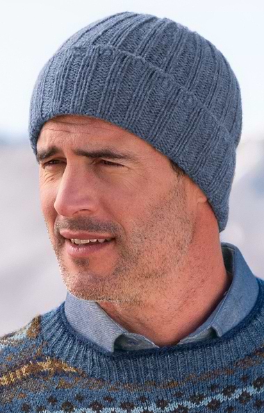 Men's Shetland Ribbed Beanie Hat