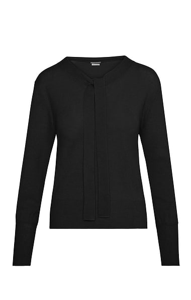 Ladies Merino Cashmere Tie Neck